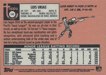 2018 Topps Heritage Minor League #160 Luis Urias Back