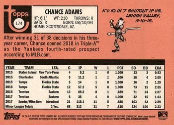 2018 Topps Heritage Minor League #174 Chance Adams Back