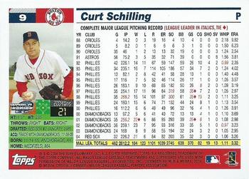 2004 Topps World Champions Boston Red Sox #9 Curt Schilling Back