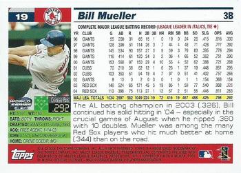 2004 Topps World Champions Boston Red Sox #19 Bill Mueller Back