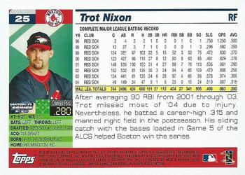 2004 Topps World Champions Boston Red Sox #25 Trot Nixon Back
