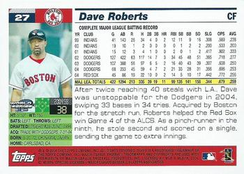 2004 Topps World Champions Boston Red Sox #27 Dave Roberts Back