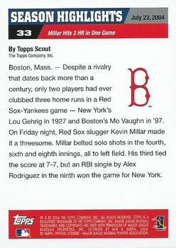 2004 Topps World Champions Boston Red Sox #33 Kevin Millar Back
