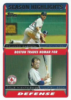 2004 Topps World Champions Boston Red Sox #35 Orlando Cabrera / Doug Mientkiewicz Front