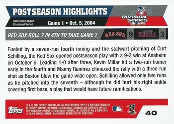 2004 Topps World Champions Boston Red Sox #40 Curt Schilling Back