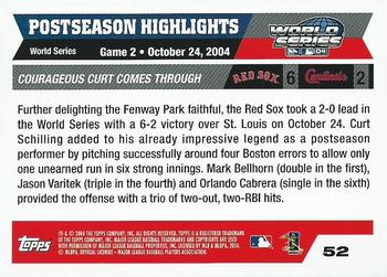 2004 Topps World Champions Boston Red Sox #52 Curt Schilling Back