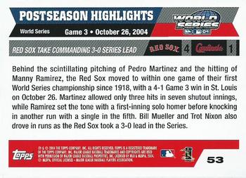 2004 Topps World Champions Boston Red Sox #53 Pedro Martinez Back