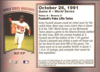 2004 Topps - World Series Highlights (Series One) #WS-KP Kirby Puckett Back