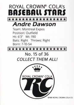 1981 Royal Crown Cola Baseball Stars (unlicensed) #15 Andre Dawson Back