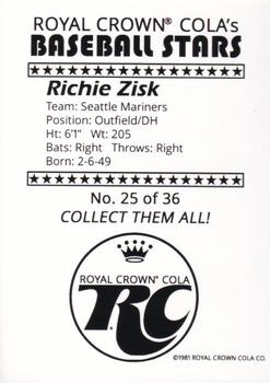 1981 Royal Crown Cola Baseball Stars (unlicensed) #25 Richie Zisk Back