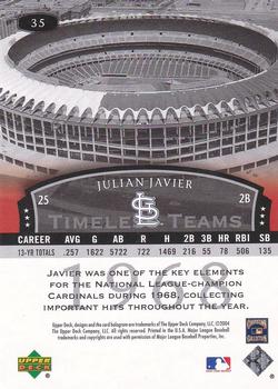 2004 Upper Deck Legends Timeless Teams #35 Julian Javier Back