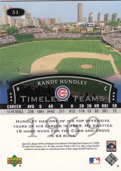 2004 Upper Deck Legends Timeless Teams #51 Randy Hundley Back