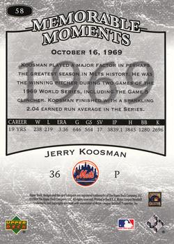 2004 Upper Deck Legends Timeless Teams #58 Jerry Koosman Back