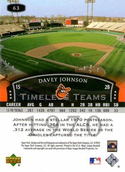 2004 Upper Deck Legends Timeless Teams #63 Dave Johnson Back