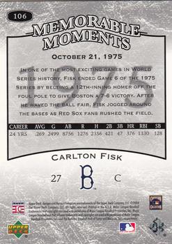 2004 Upper Deck Legends Timeless Teams #106 Carlton Fisk Back