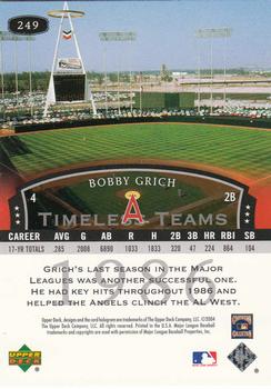 2004 Upper Deck Legends Timeless Teams #249 Bobby Grich Back