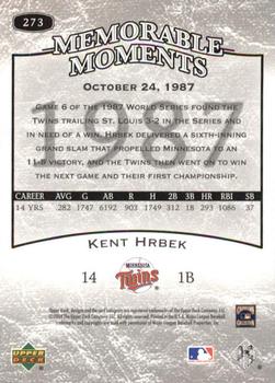 2004 Upper Deck Legends Timeless Teams #273 Kent Hrbek Back