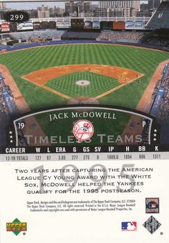 2004 Upper Deck Legends Timeless Teams #299 Jack McDowell Back