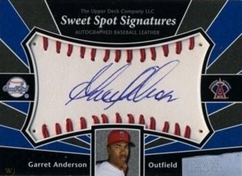 2004 Upper Deck Sweet Spot - Sweet Spot Signatures Red Stitch #SS-GA Garret Anderson Front