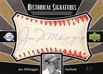 2004 Upper Deck Sweet Spot - Sweet Spot Signatures Historical Ball #JD Joe DiMaggio Front