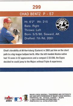 2004 Ultra #299 Chad Bentz Back