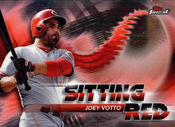 2018 Finest - Sitting Red #SR-JV Joey Votto Front