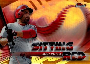 2018 Finest - Sitting Red Gold #SR-JV Joey Votto Front