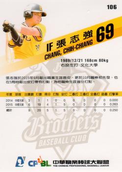 2015 CPBL #106 Chih-Chiang Chang Back
