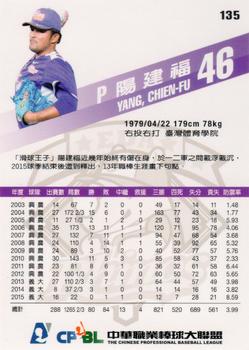 2015 CPBL #135 Chien-Fu Yang Back