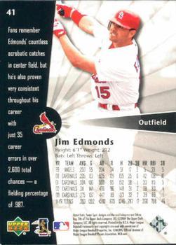 2004 Upper Deck Sweet Spot - Wood #41 Jim Edmonds Back