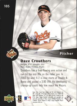 2004 Upper Deck Sweet Spot - Wood #105 Dave Crouthers Back