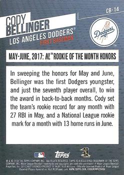 2018 Topps - Cody Bellinger Highlights #CB-14 May-June, 2017: NL Rookie of the Month Honors Back