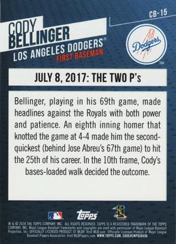 2018 Topps - Cody Bellinger Highlights #CB-15 June 8, 2017: The Two P's Back