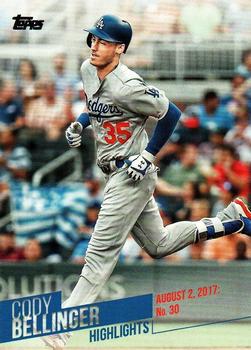 2018 Topps - Cody Bellinger Highlights #CB-19 August 2, 2017: No. 30 Front