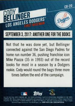 2018 Topps - Cody Bellinger Highlights #CB-20 September 3, 2017: Another One for the Books Back