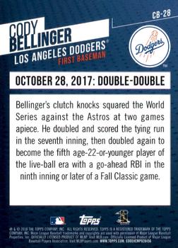 2018 Topps - Cody Bellinger Highlights #CB-28 October 28, 2017: Double-Double Back