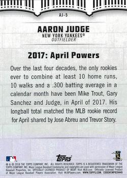 2018 Topps - Aaron Judge Highlights #AJ-5 Aaron Judge Back