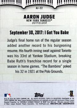 2018 Topps - Aaron Judge Highlights #AJ-22 Aaron Judge Back