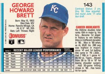 1992 Donruss #143 George Brett Back