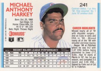 1992 Donruss #241 Mike Harkey Back