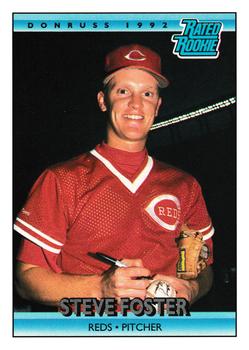 Steve Foster autographed baseball card (Cincinnati Reds) 1992 Topps Stadium  Club #826