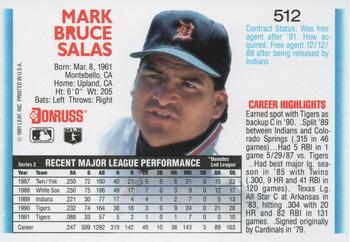 1992 Donruss #512 Mark Salas Back