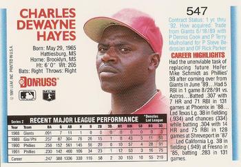 1992 Donruss #547 Charlie Hayes Back