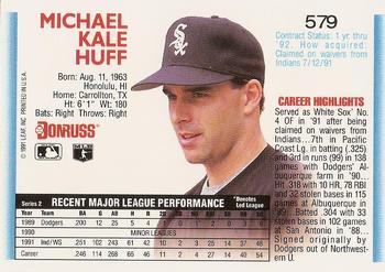 1992 Donruss #579 Mike Huff Back