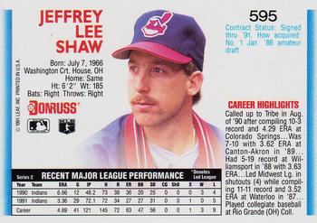 1992 Donruss #595 Jeff Shaw Back