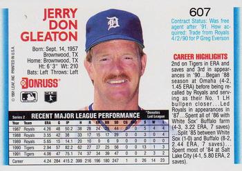 1992 Donruss #607 Jerry Don Gleaton Back