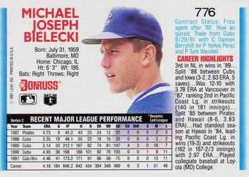 1992 Donruss #776 Mike Bielecki Back
