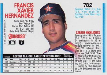 1992 Donruss #782 Xavier Hernandez Back