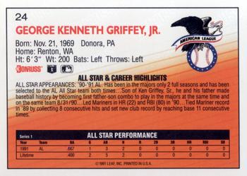 1992 Donruss #24 Ken Griffey, Jr. Back