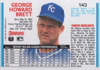 1992 Donruss #143 George Brett Back